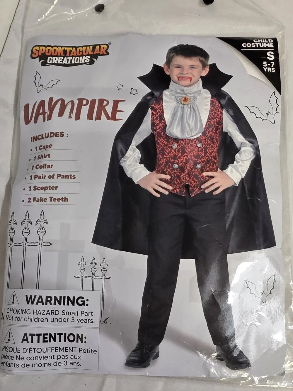 Spooktacular Creations Darkness Vampire Costume Child Size Small (5-7)